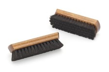 Plain black horsehair brush for removing dirt, applying polish and buffing shoes