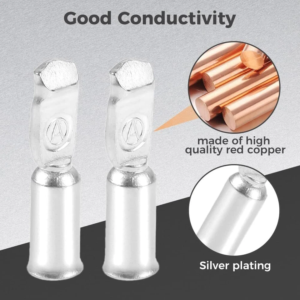 10x Anderson Style 50 AMP Plug Connectors for 6AWG 12-24V DC Power Tools - image 4 of 4