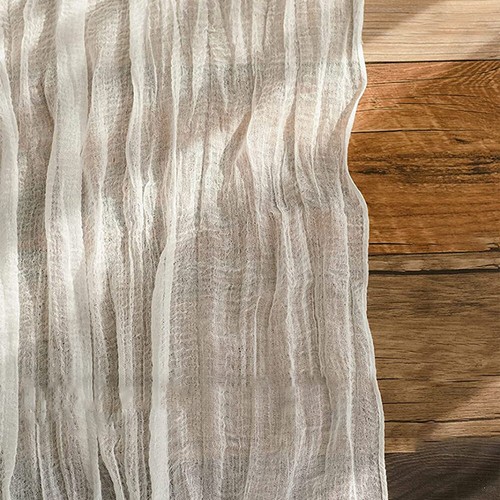 Pleated Table Runner Tablecloth Semi-Sheer Gauze Table Setting Table Runner PT ∂ - Picture 12 of 32