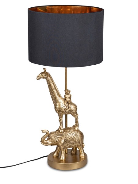 Lampe Tiere 67 Cm Antik-Gold Affe Elefant Giraffe Formano 770998 Dekolampe-image