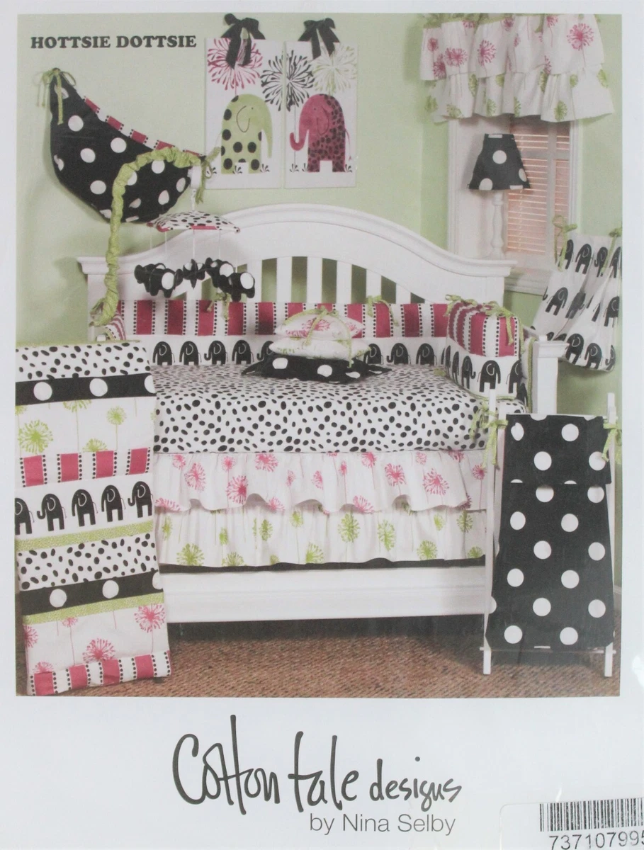 Cotton Tale Hottsie Dottsie 3 piece Crib Bedding Set Multi Sheet Skirt Comforter