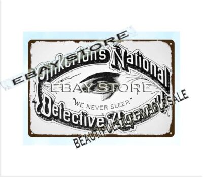 Pinkerton National Detective Agency metal tin sign restaurant wall decor pub