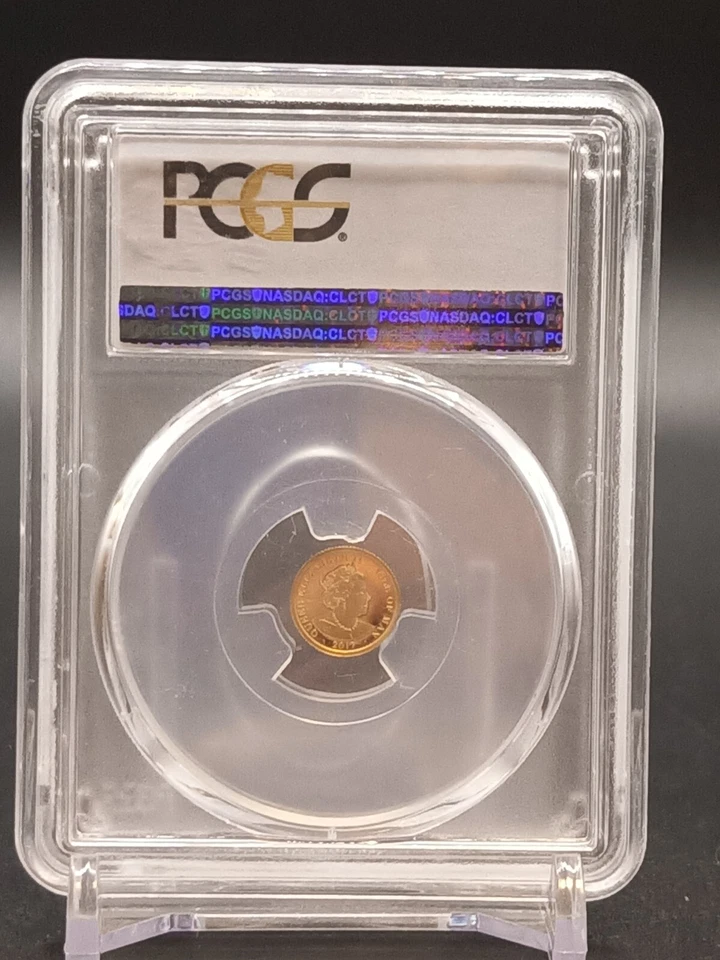 2017 Isle of Man ~ 0.5 Gram Gold Angel ~ Certified PCGS PR69 DCAM - RARE Graded - Image 3 of 4
