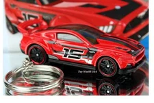 Custom Key Chain '15 Ford Mustang Track Car red