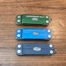 Leatherman MICRA Multi-Tool - Stainless Steel - Lot of 3 - Green Blue