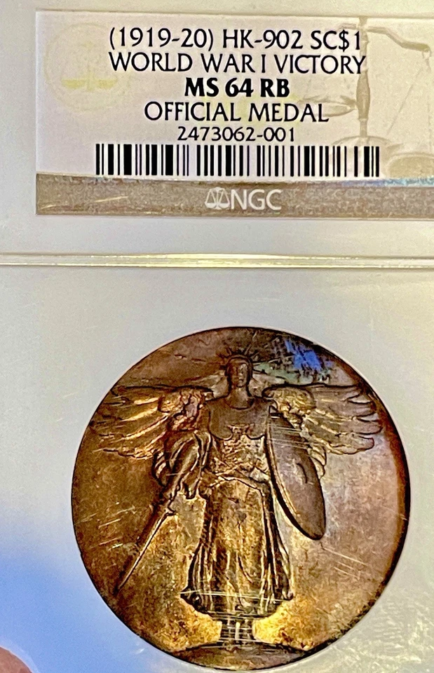 Medalla de la Victoria de la Primera Guerra Mundial 1919-20 Ngc Ms 64rb Foto 3 de 3