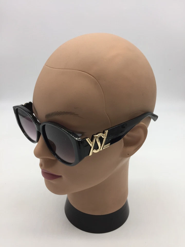 Gafas de sol Saint Laurent para mujer con montura negra de diseñador 59-15-140 lentes moradas Foto 3 de 4