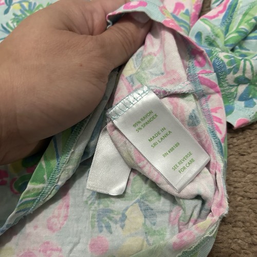 Lilly Pulitzer Gr. XL Henley Pyjama Oberteil fruchtiger Flamingo Print geblümt rosa - Bild 6 von 7