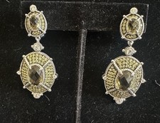 Judith Ripka Earrings Chandelier  Green  Smok...