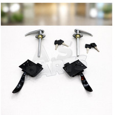 Door Handle Lever Pair Chrome With Lock For Jeep Cj7 1976-80