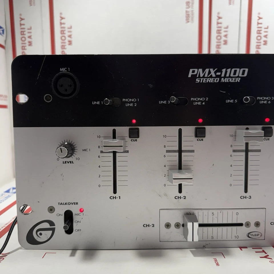 Gemini PMX-1100 Stereo DJ Mixer 4-Channel Professional Audio Rack Mount Tested - Image 4 of 4