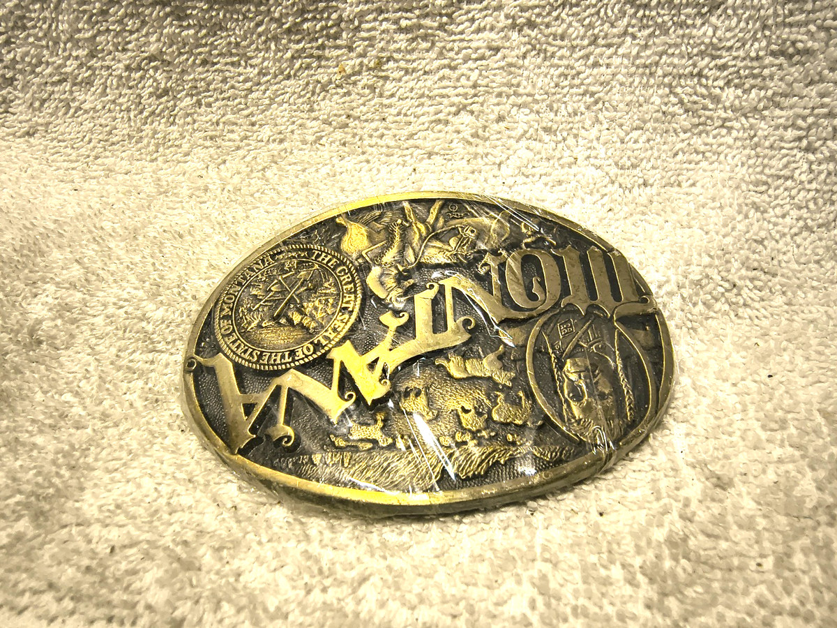 Montana State Seal Buckle Solid Brass Award Design Medals 1st Edition Vtg 80s View 6