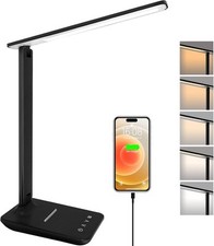 joyshie Desk Lamp Dimmable Led Table Lamp Reading Light with USB Charging Port
