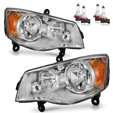 Headlights W/Bulbs for 2011-2020 OE Replacement Chrome - With H/L Beam Bulbs