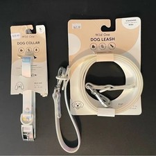 NWT Wild One Holographic Adjustable Flex-Poly Coated Nylon Dog Leash and Collar