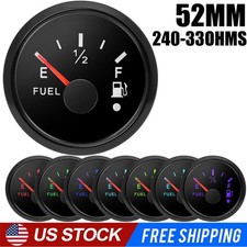 52mm Universal Gas Fuel Level Gauge 7 Colors For Car Marine Boat 240-33 Ohms Us