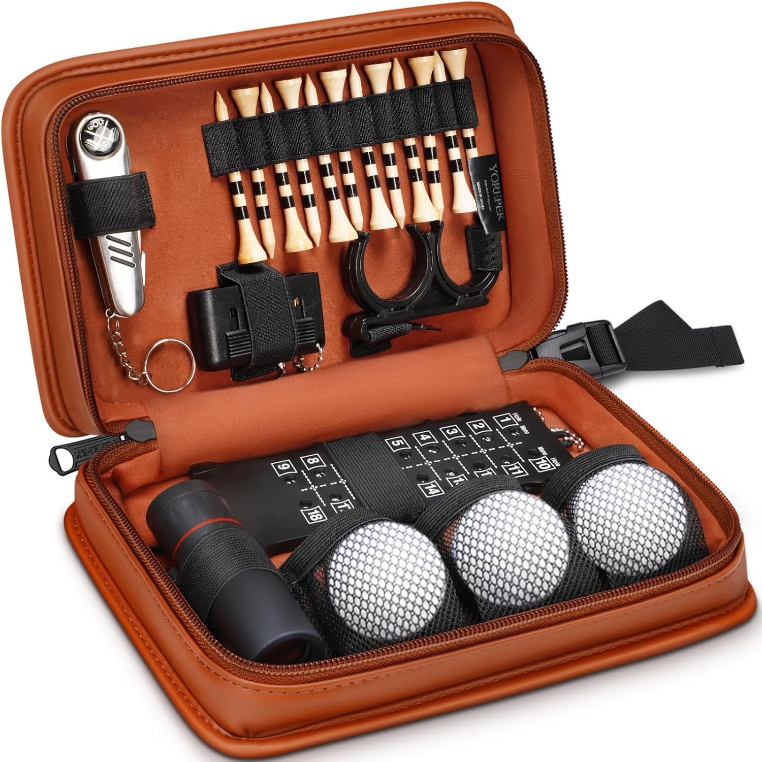 Accessories Kit For Men, Golf Stuff Set With Leather Case, G