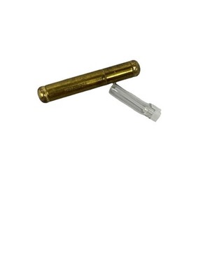 Vintage Keils Hose Saver Brass Case with Glass Perfume Vial In Gold Tone
