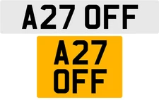 A27 OFF OLD STYLE 3X3 NUMBER PLATE FUNNY CHEEKY FAST FK U PRIVATE BIG BOSS BO55