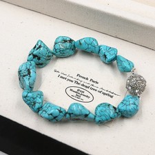 14-16MM Turquoise Irregular Freedom Choker Healing Bracelet 7.5"