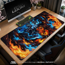 Mega Charizard Battle Mouse Pad, Epic Dragon Gaming Desk Mat Accessories