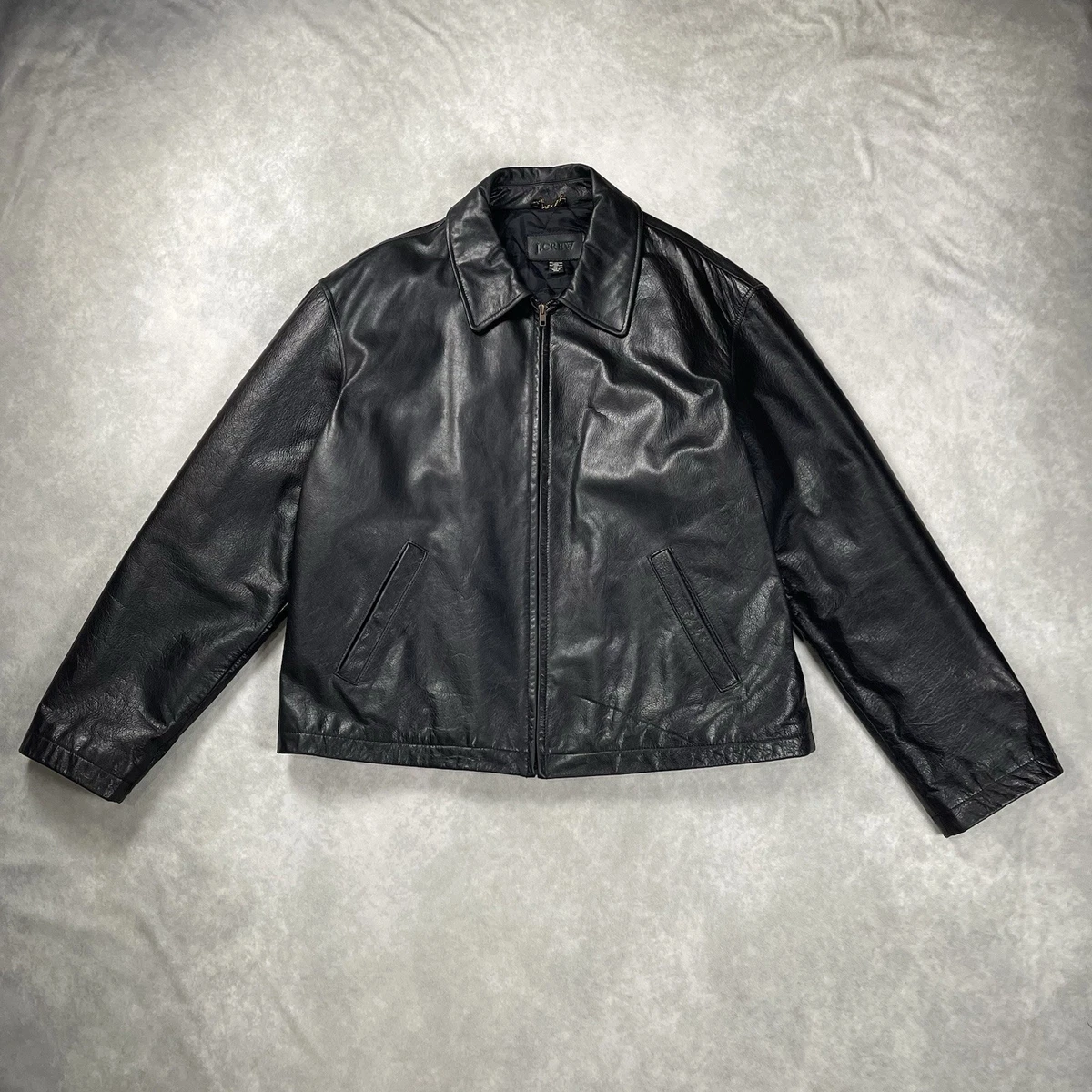 J.CREW Leather Outer Shell Black Coats, Jackets & Vests for Men