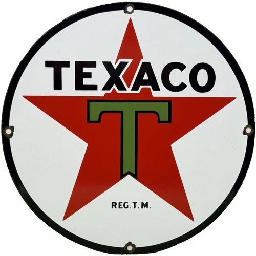 VINTAGE TEXACO MOTOR OIL PORCELAIN SIGN TEXAS GASOLINE GAS STATION PUMP PLATE