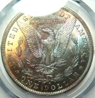 1884-O RAINBOW MORGAN SILVER DOLLAR PCGS CERTIFIED MS64+~COLORFUL REVERSE TONING