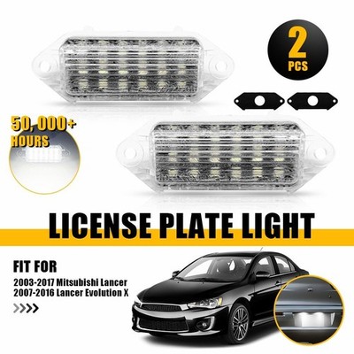 MB596500 LED License Plate Lights Pair White 2X For Lancer 2007-2016 Evolution X