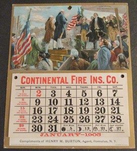 Continental Fire Insurance Co. 1905 Calendar Full Pad w George Washington