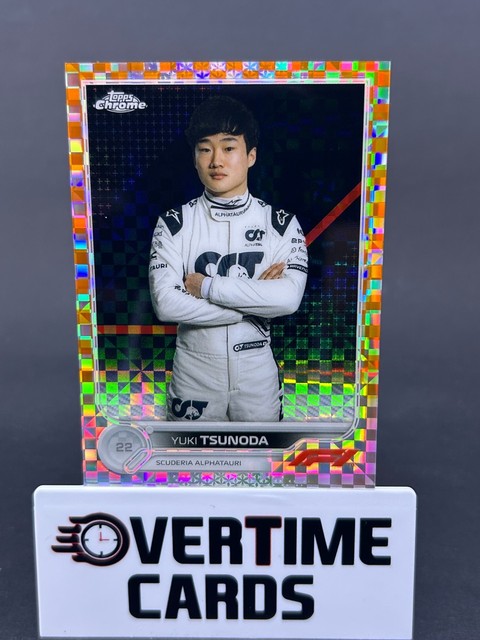 2022 Topps Chrome Formula 1 F1 Yuki Tsunoda Error Orange Checker /25 #139