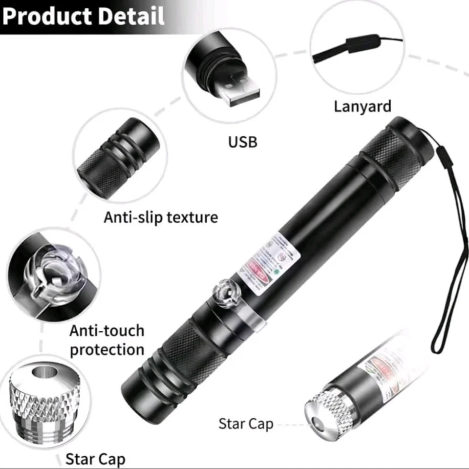 USB Rechargeable High-Power Green LaserPointer for Outdoor Camping and Fun - Image 4 of 4