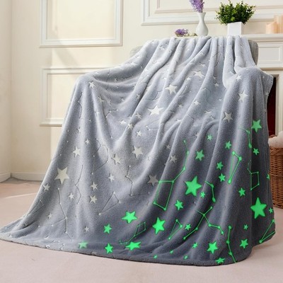 Joiedomi Decke Kuscheldecke Leuchtet im Dunkeln, Weltraum-Sterne-Geschenke und