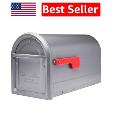 Stylish Graphite Heavy Duty Steel Mailbox with Magnetic Closure - USPS Approved