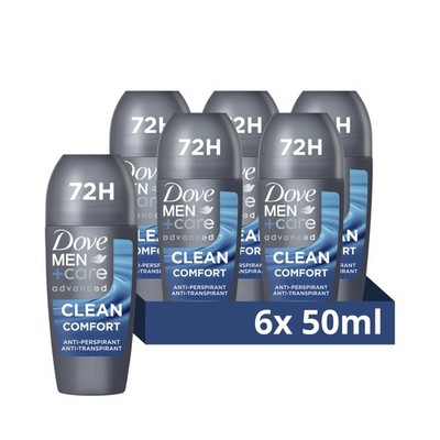 Dove Men+Care Advanced Clean Comfort Anti-Transpirant Rolle 50 ml (6er Pack) 