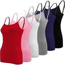 Women's Camisole Tops 6 Pcs Adjustable Spaghetti Strap Tank Top - Comfortable