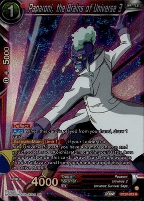 Paparoni, the Brains of Universe 3 Rare DBS-B20 Power Absorbed BT20-013
