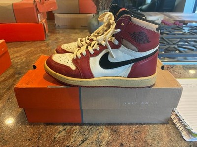 1985 OG Nike Air Jordan 1 Chicago Red White Original Vintage US Size 6