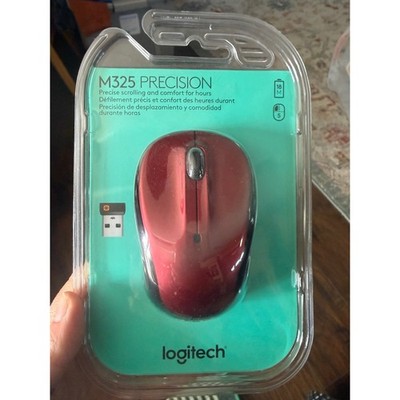 Logitech M325 Precision Wireless Mouse Dark Red Metallic USB Nano Receiver NEW