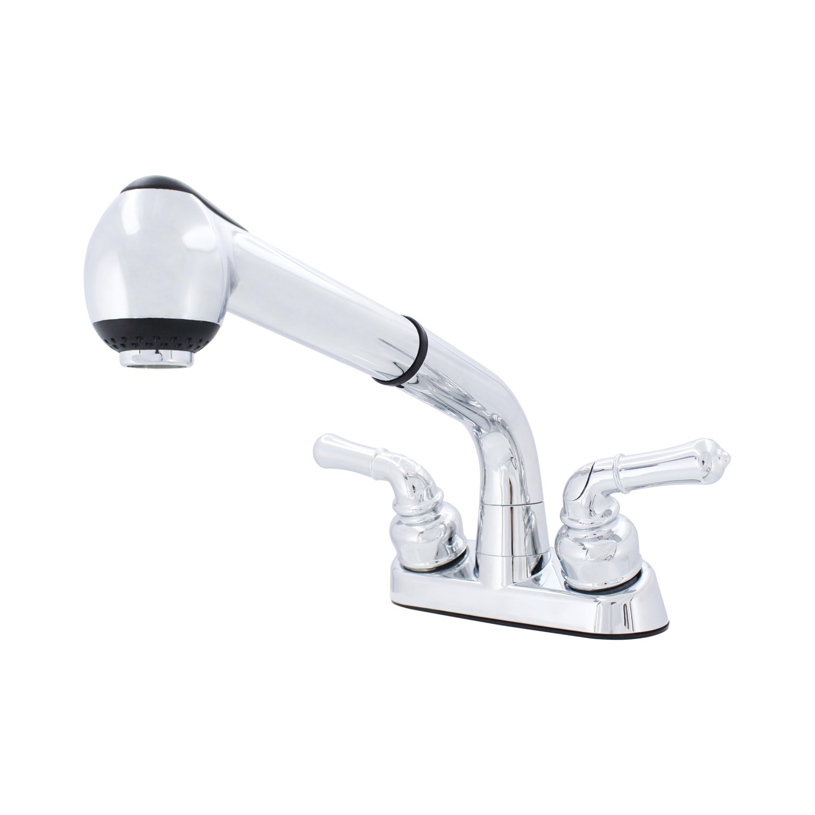 Wasserman 2-Handle Chrome Utility Laundry Sink Faucet with Pull-Out Sprayer