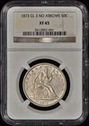 1873 Closed 3 Seated Liberty Half Dollar 50c NGC XF45