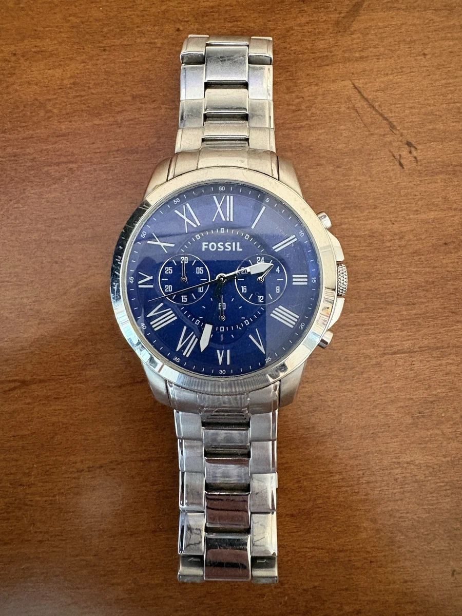 Fossil Blue Silver Band Wristwatches for sale | eBay