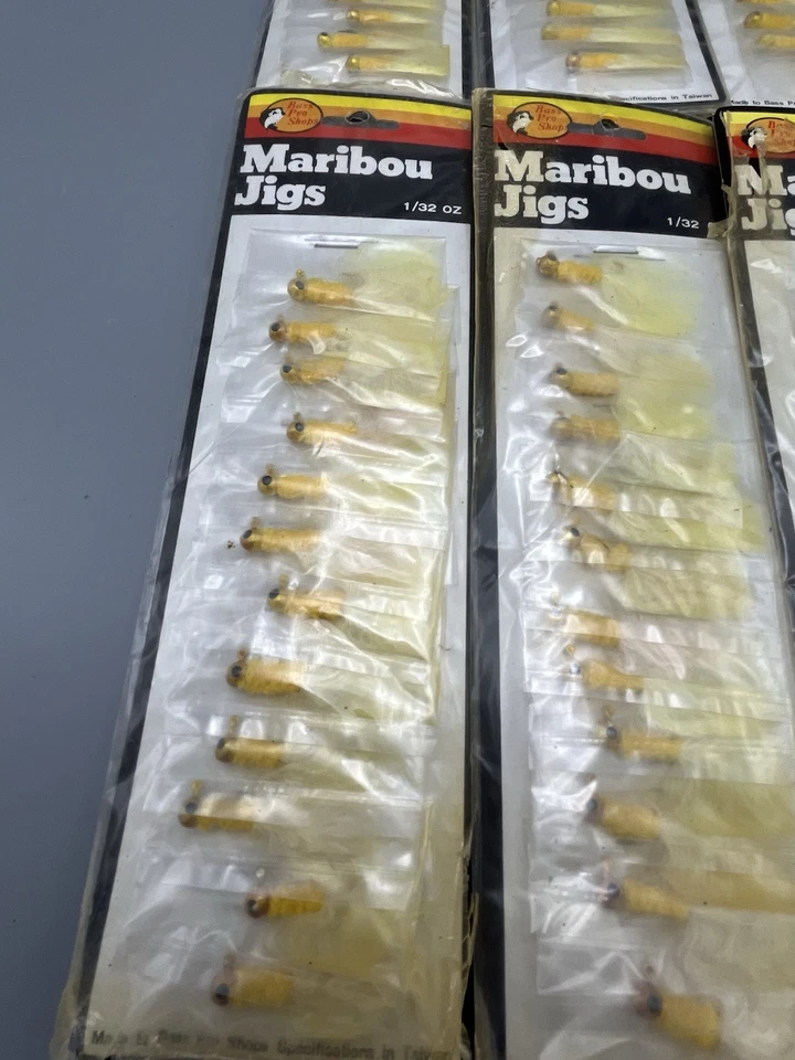 Lote de 6 docenas de plantillas de maribú amarillas vintage Bass Pro Shops 1/32 oz Foto 3 de 3