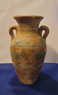 Vintage River Junction Pottery Works Large Earthenware 13'' Primitive Vase/Pot