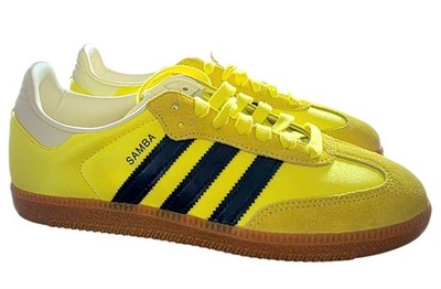 Adidas Samba OG W Yellow Black Gum Sole New Womens Sz 8.5 Shoes Sneakers JI2594