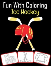 Fun with Coloring Ice Hockey: Ice Hockey equipment, trophy and tools pictures, c