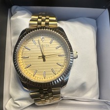 Invicta 69167 Men s Gold Tone Quartz Watch Fluted Bezel New w/ Box