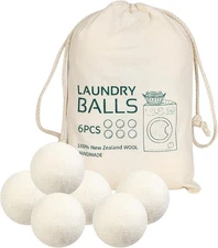 Wool Dryer Balls Reusable Laundry Natural Fabric Softener Dryer... 