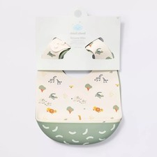 Cloud Island - Silicone Bibs - 2pk - Animals/Cresents