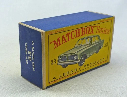 Lesney Matchbox Toys MB33b Ford Zephyr ORIGINAL Empty D Type Box